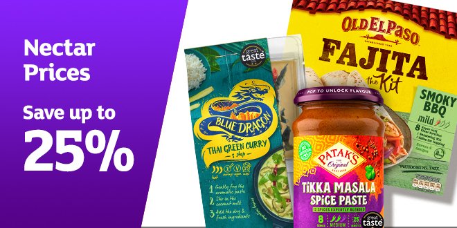 Save up to 25% on selected cooking sauces and meal kits.